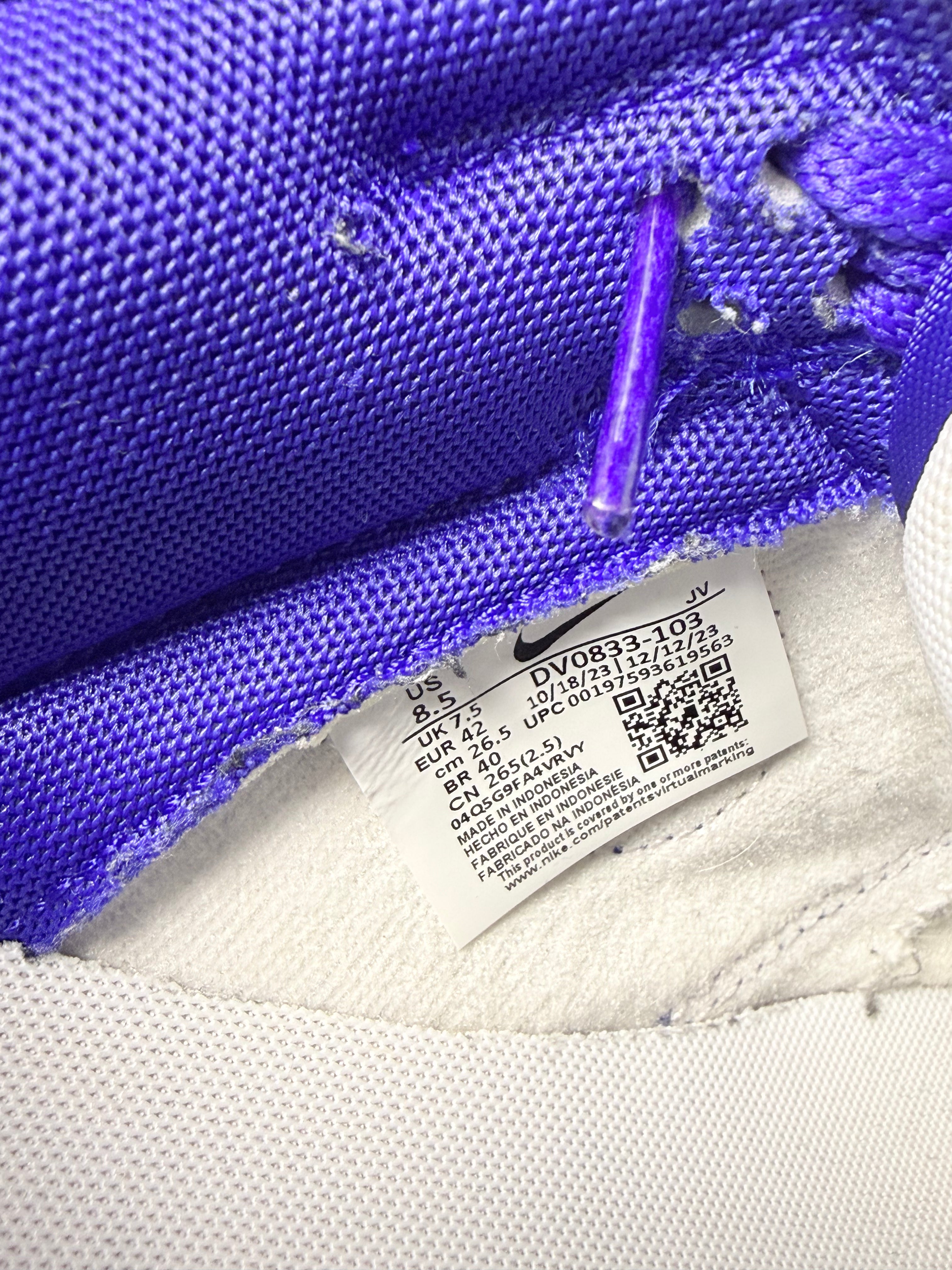 Nike Dunk Low "Concord" **PRE-OWNED** **REP. BOX**