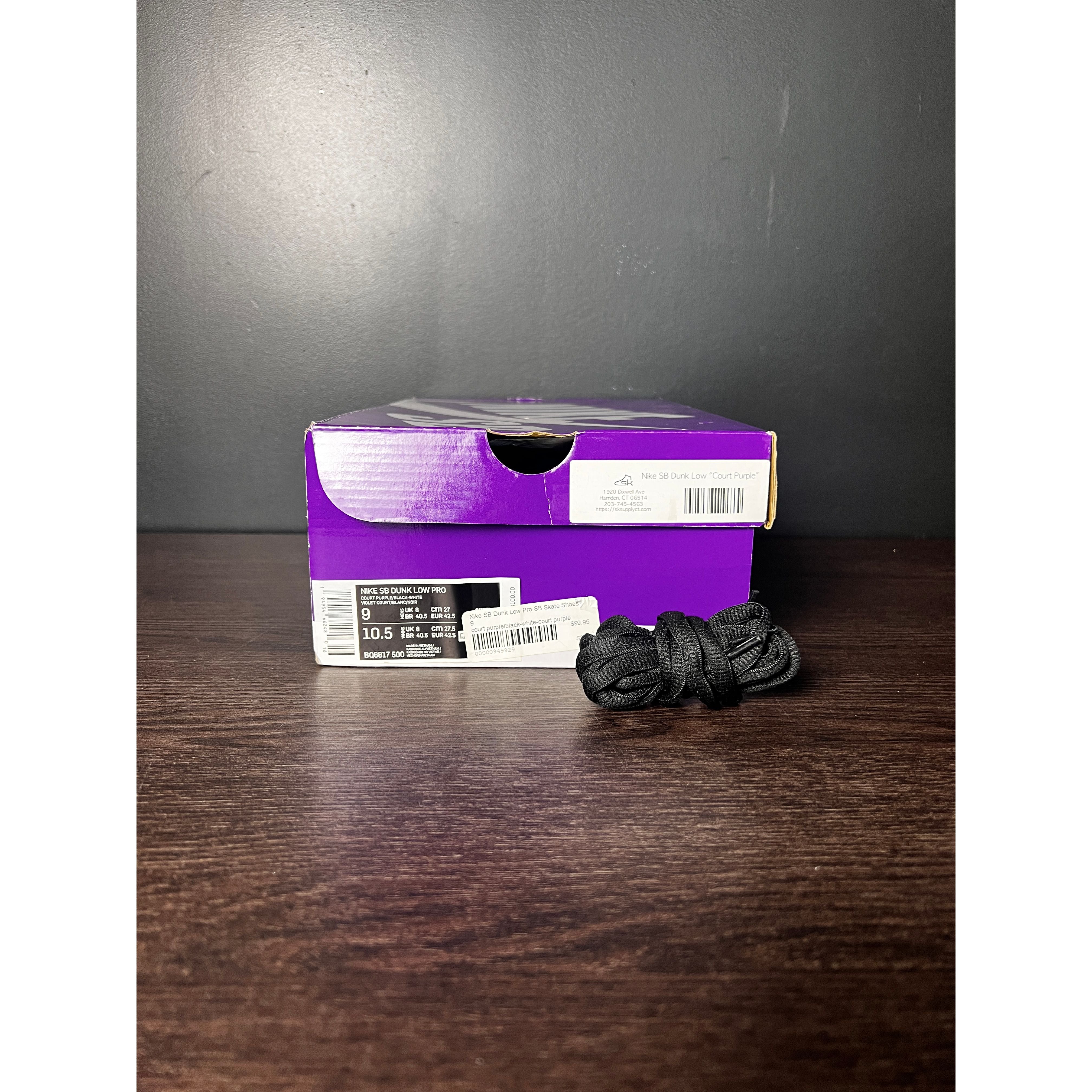 Nike SB Dunk Low "Court Purple" **PRE-OWNED** REP. BOX