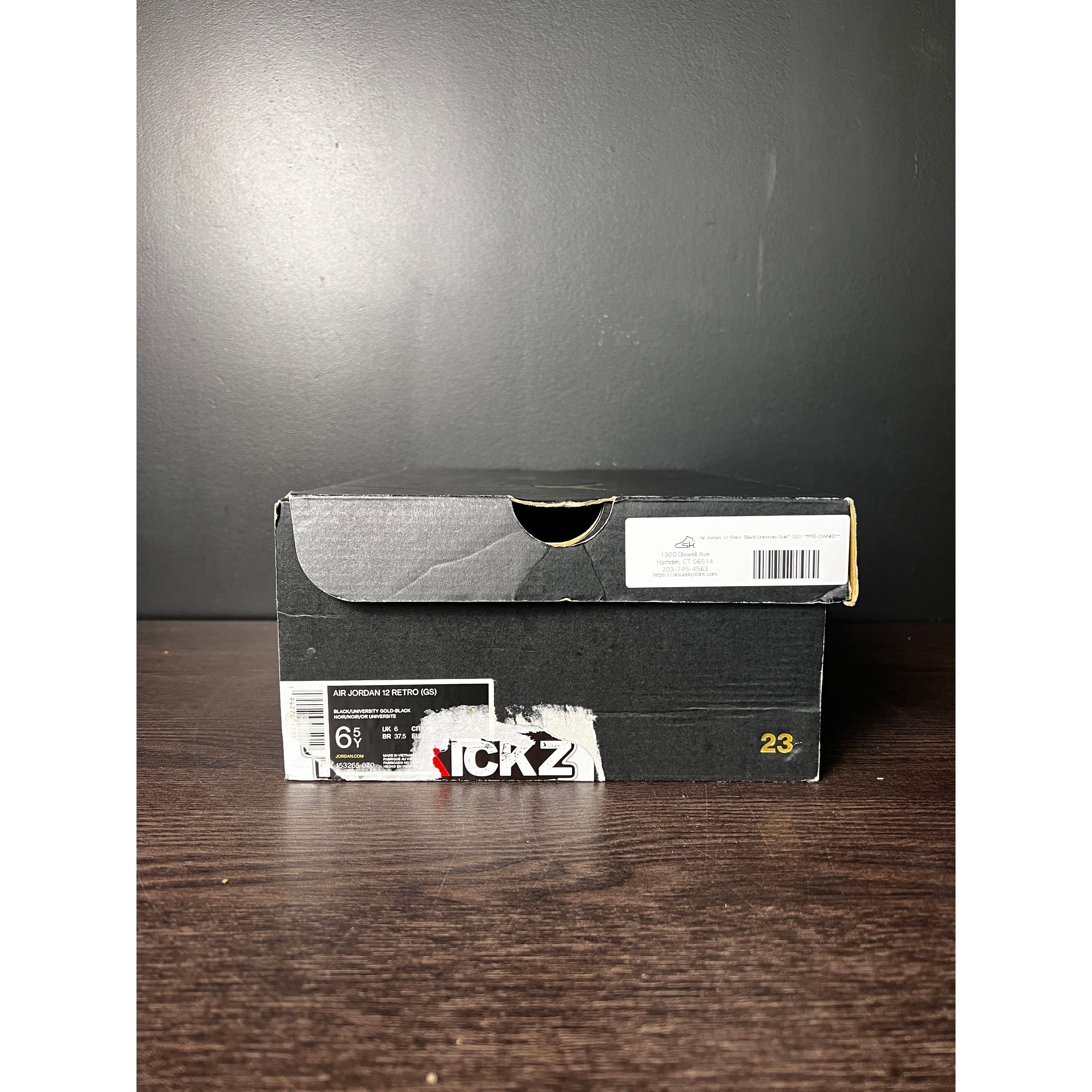 Air Jordan 12 Retro "Black University Gold" (GS) **PRE-OWNED**