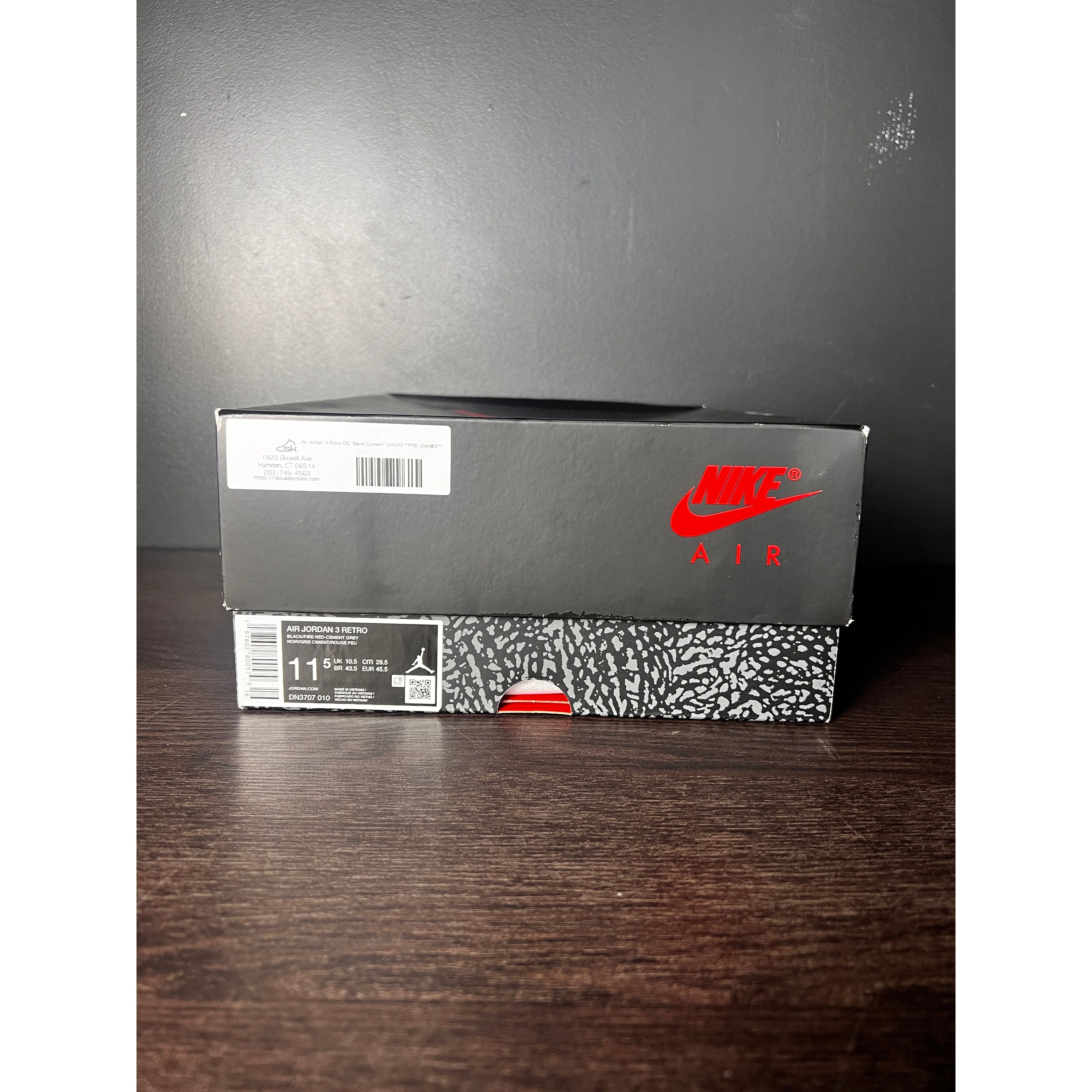 Air Jordan 3 Retro OG "Black Cement" (2024) **PRE-OWNED**