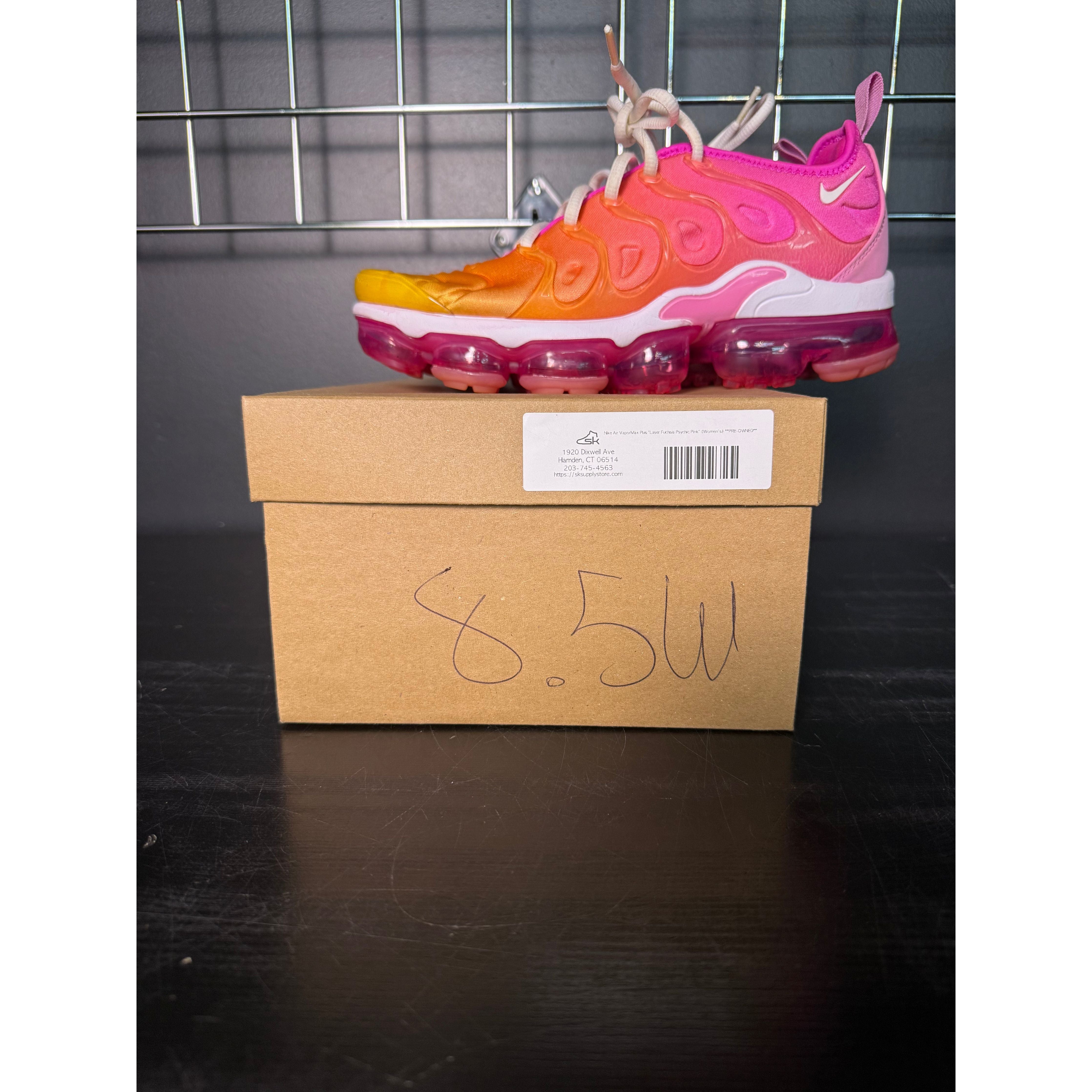 Nike Air VaporMax Plus "Laser Fuchsia Psychic Pink" (WMNS) **PRE-OWNED**