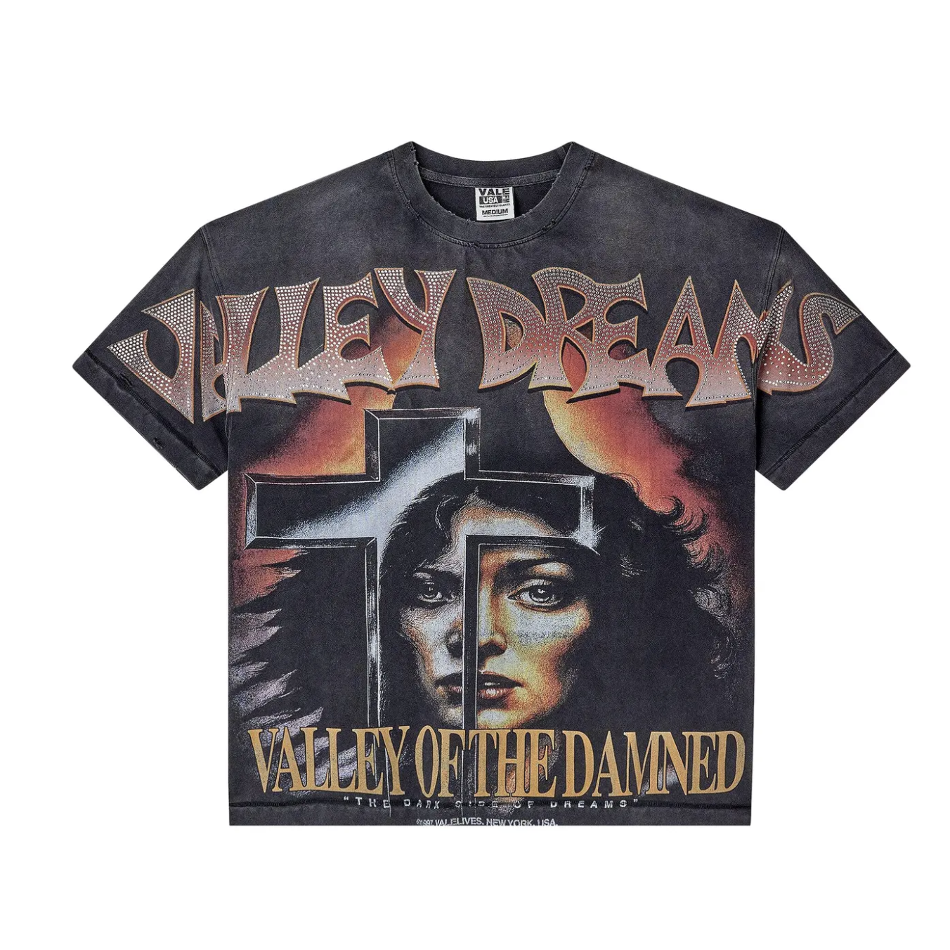 Vale Forever "Damned" Bling Tee (Washed/Black)