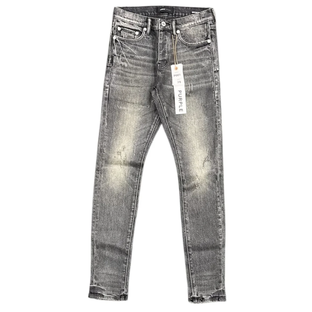 Purple Brand "Tiled Overlay" Shimmery Skinny Jeans