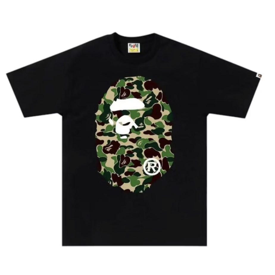 BAPE ABC Camo "Big Ape Head" Tee (Black/Green)