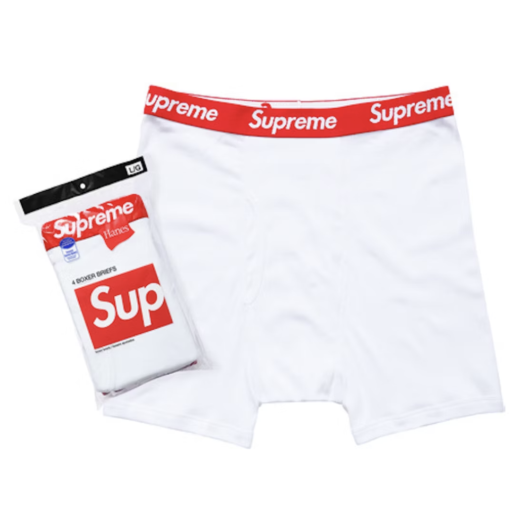 Supreme x Hanes Boxer Briefs (4 Pack) (White)