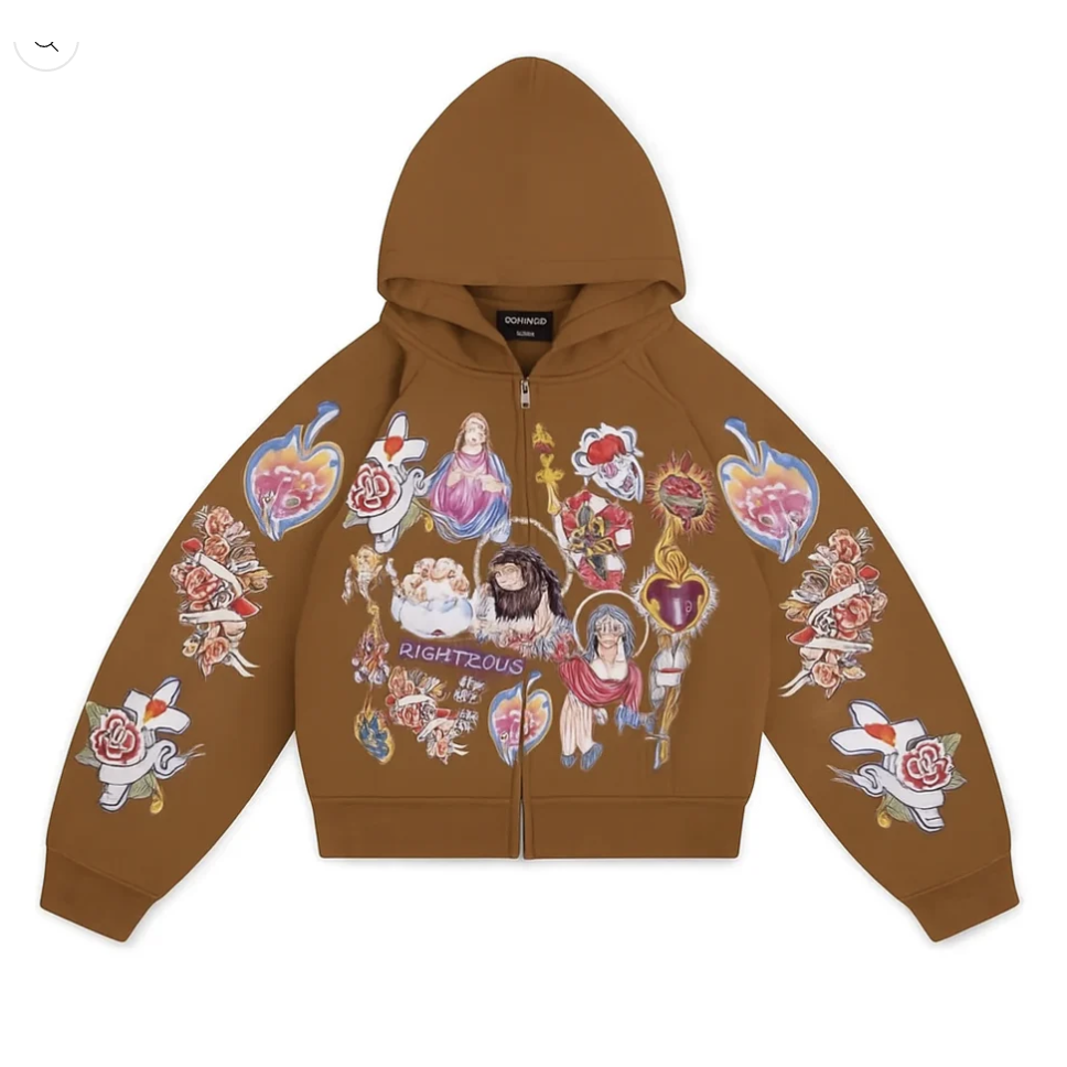 We Are Righteous "Brown" Zip-Up Hoodie