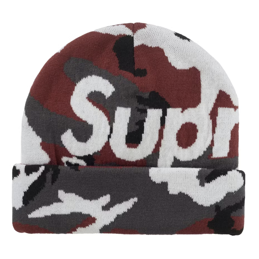 Supreme Camo "Big Logo" Beanie (Red Camo)