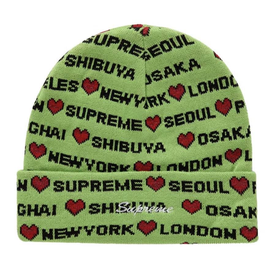 Supreme "Hearts" Beanie (Green)