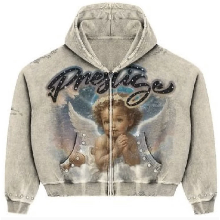Prestige Collection Angel Hoodie (Cream/Blue)