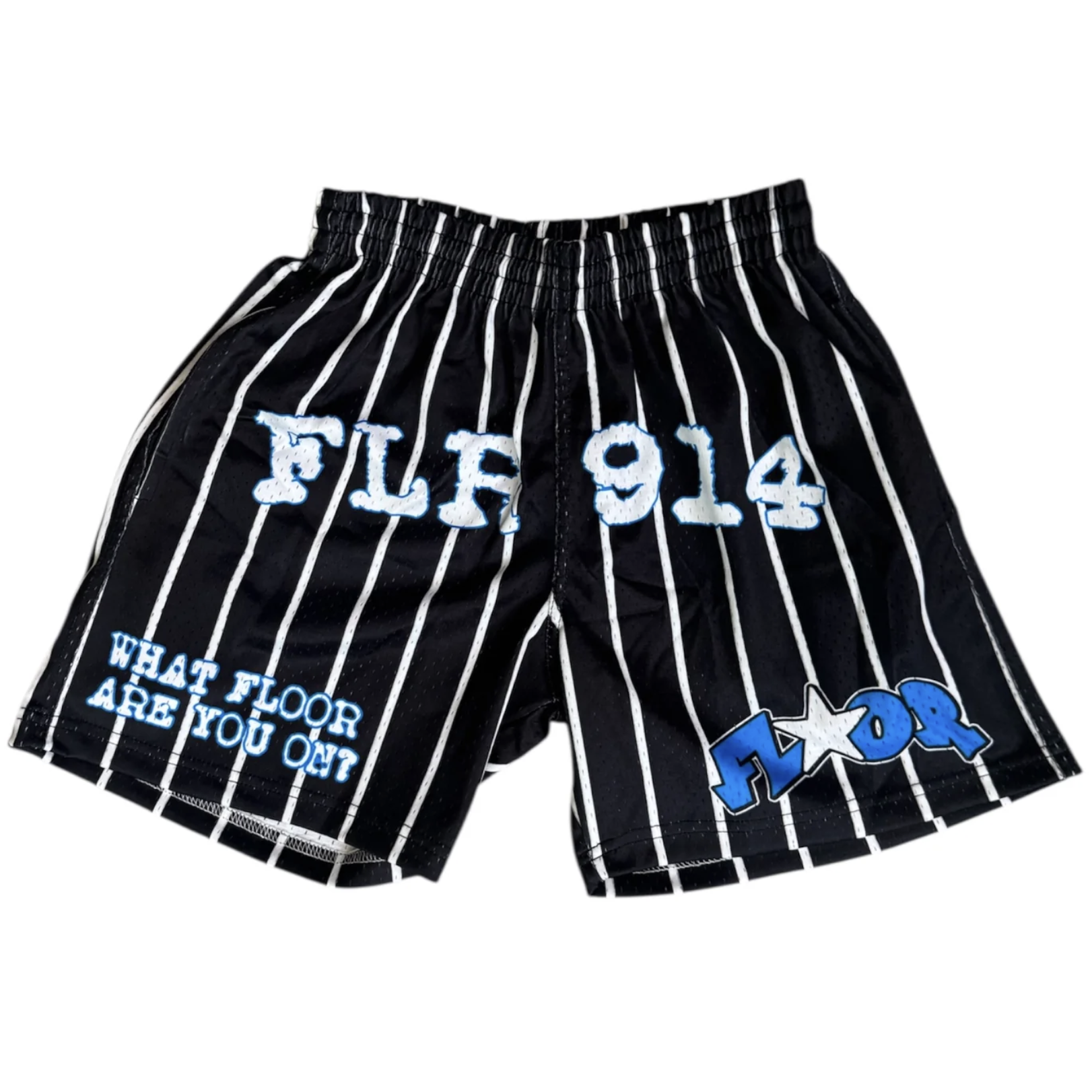 Floor914 "Magic" Black Mesh Shorts