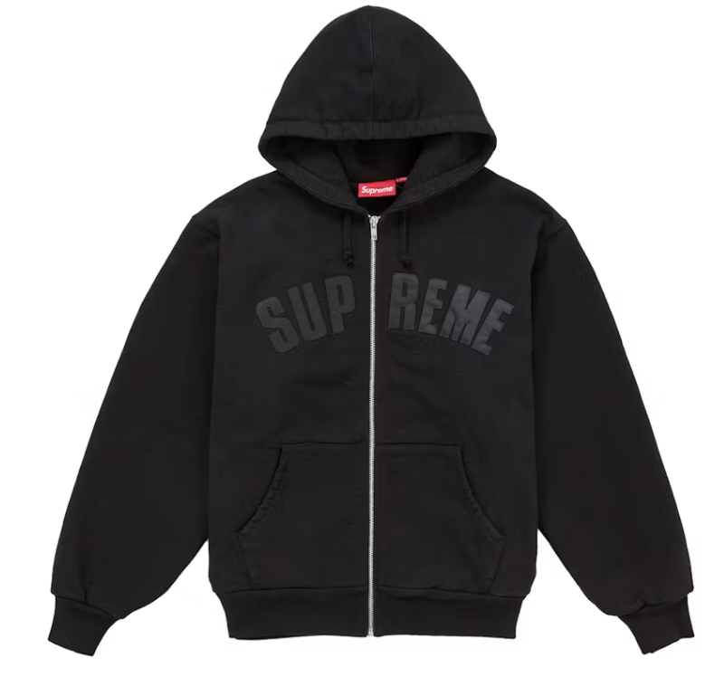 Supreme "Arc" Thermal Lined Zip Up Hooded Sweatshirt (FW26) (Black)