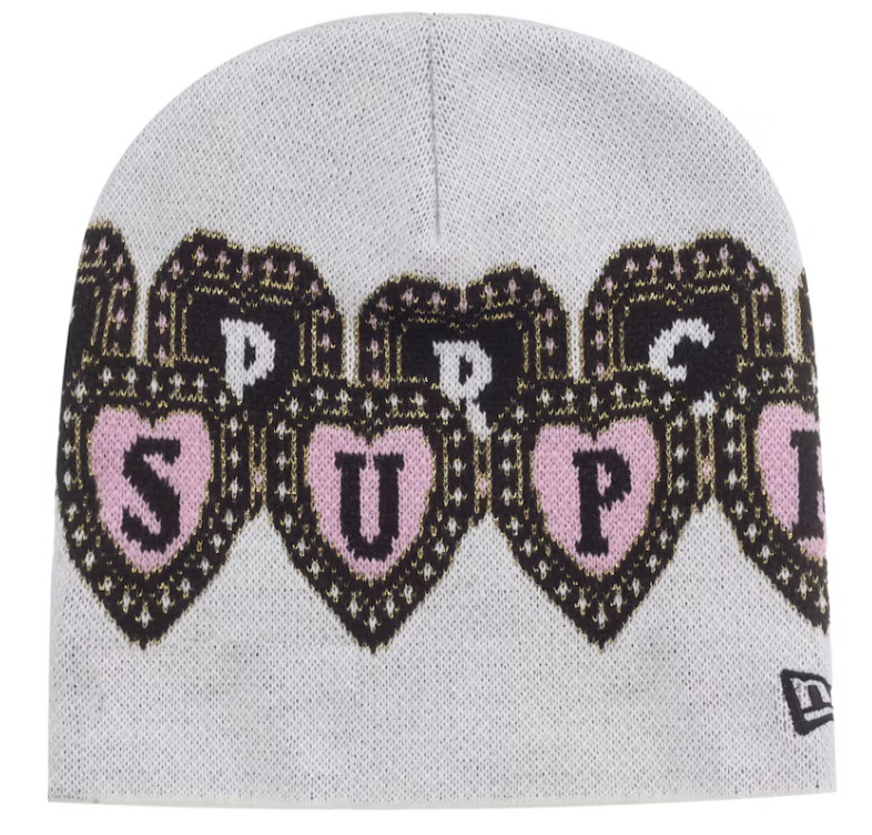 Supreme x New Era "Hearts" Beanie (White)