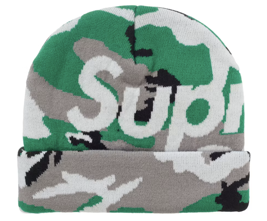 Supreme Camo "Big Logo" Beanie in (Green Camo)
