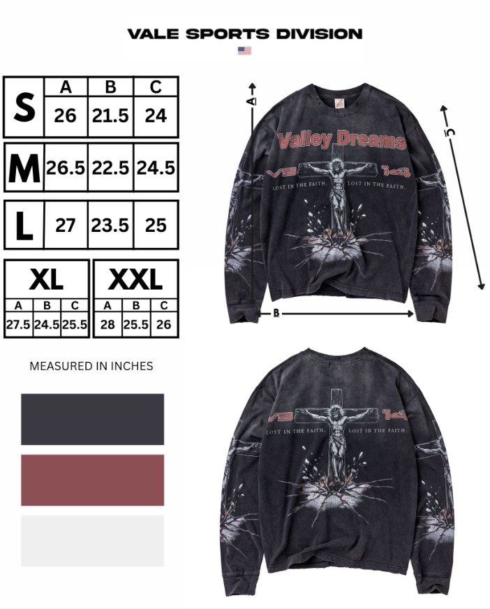 Vale Forever "Concrete Cross L/S (Black)