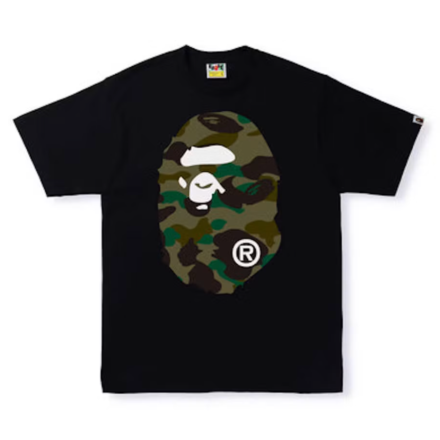 Bape 1ST Camo "Big Ape Head" Tee (Black/Green)