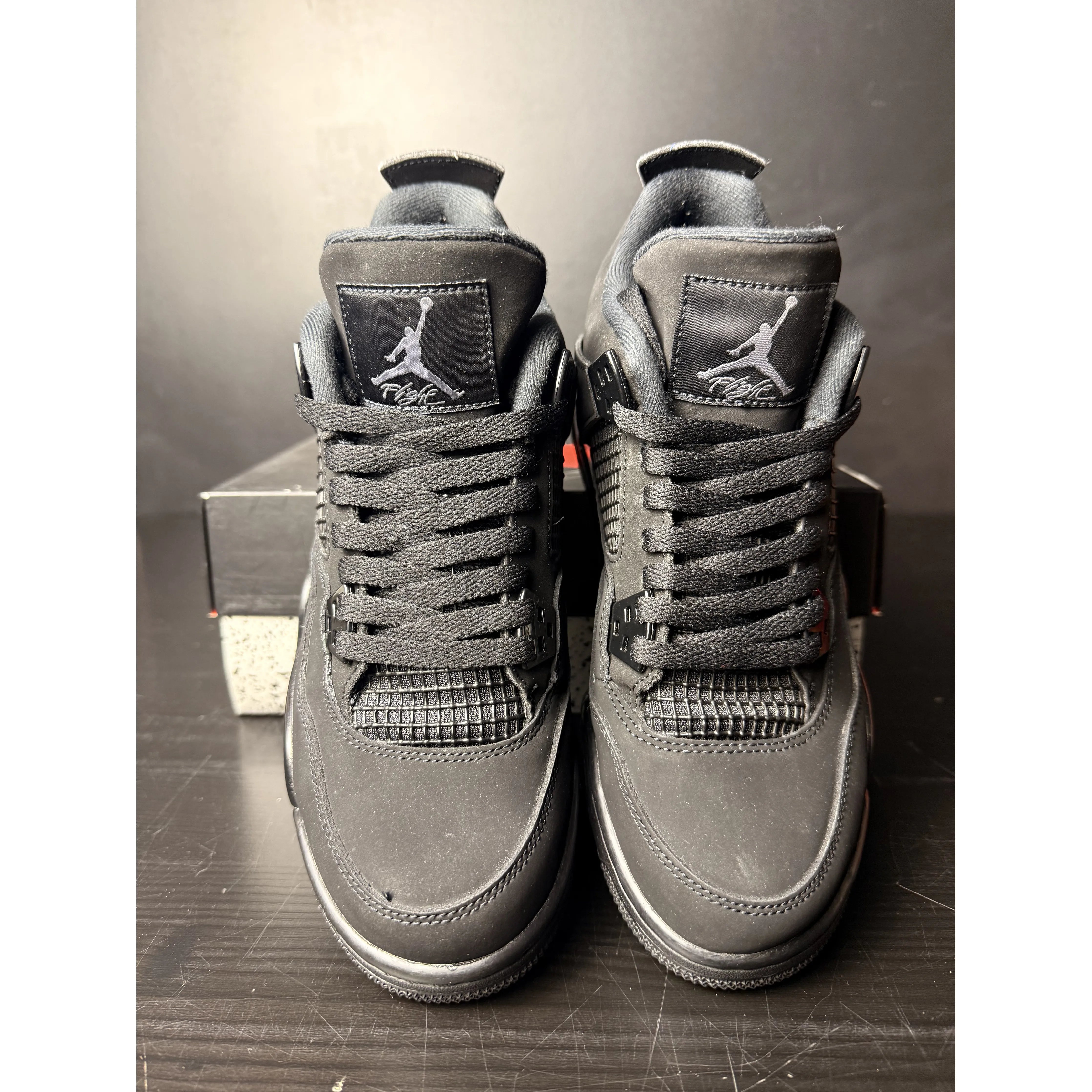 Air Jordan 4 Retro "Black Cat" (2020) (GS) **PRE-OWNED**