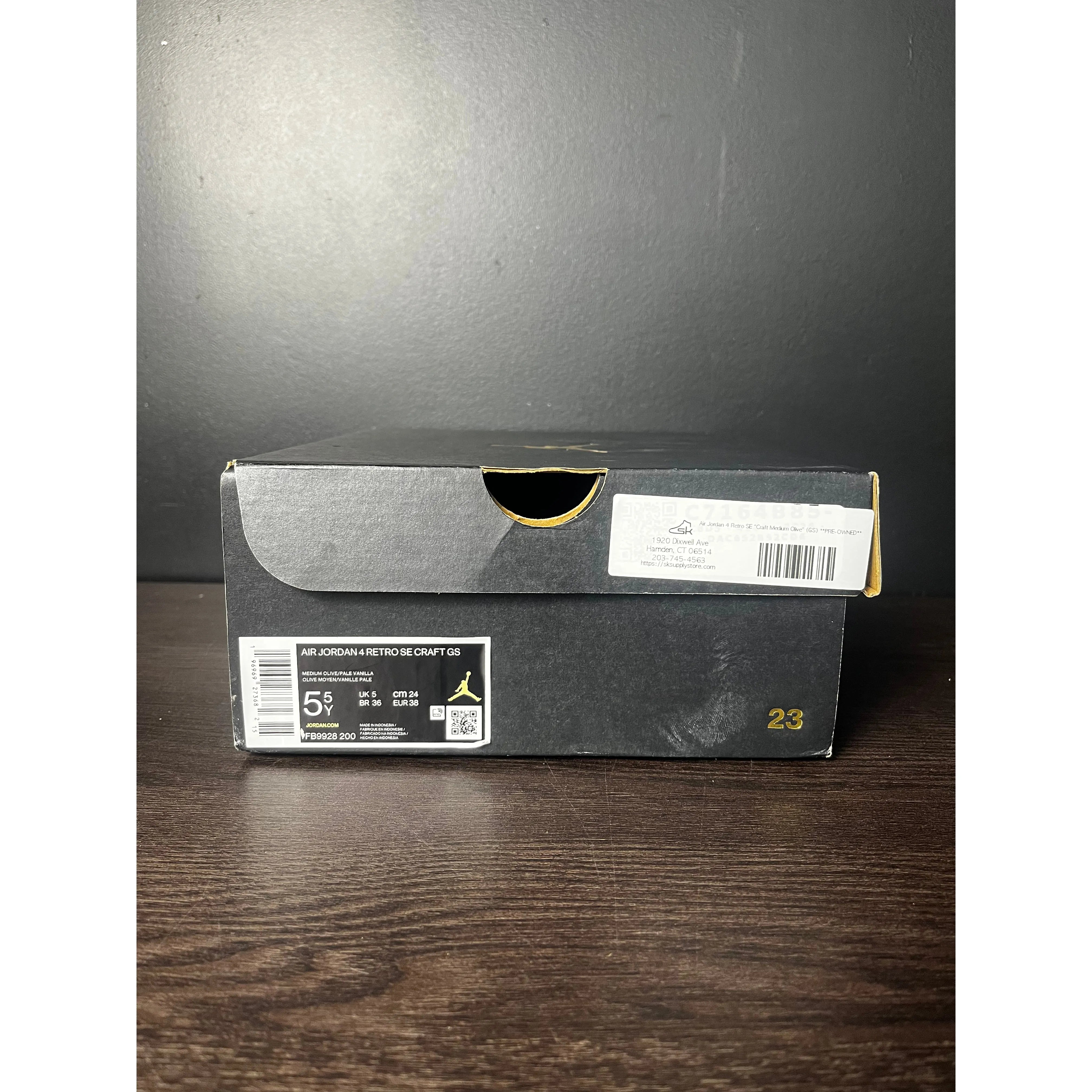 Air Jordan 4 Retro SE Craft "Medium Olive" (GS) **PRE-OWNED**