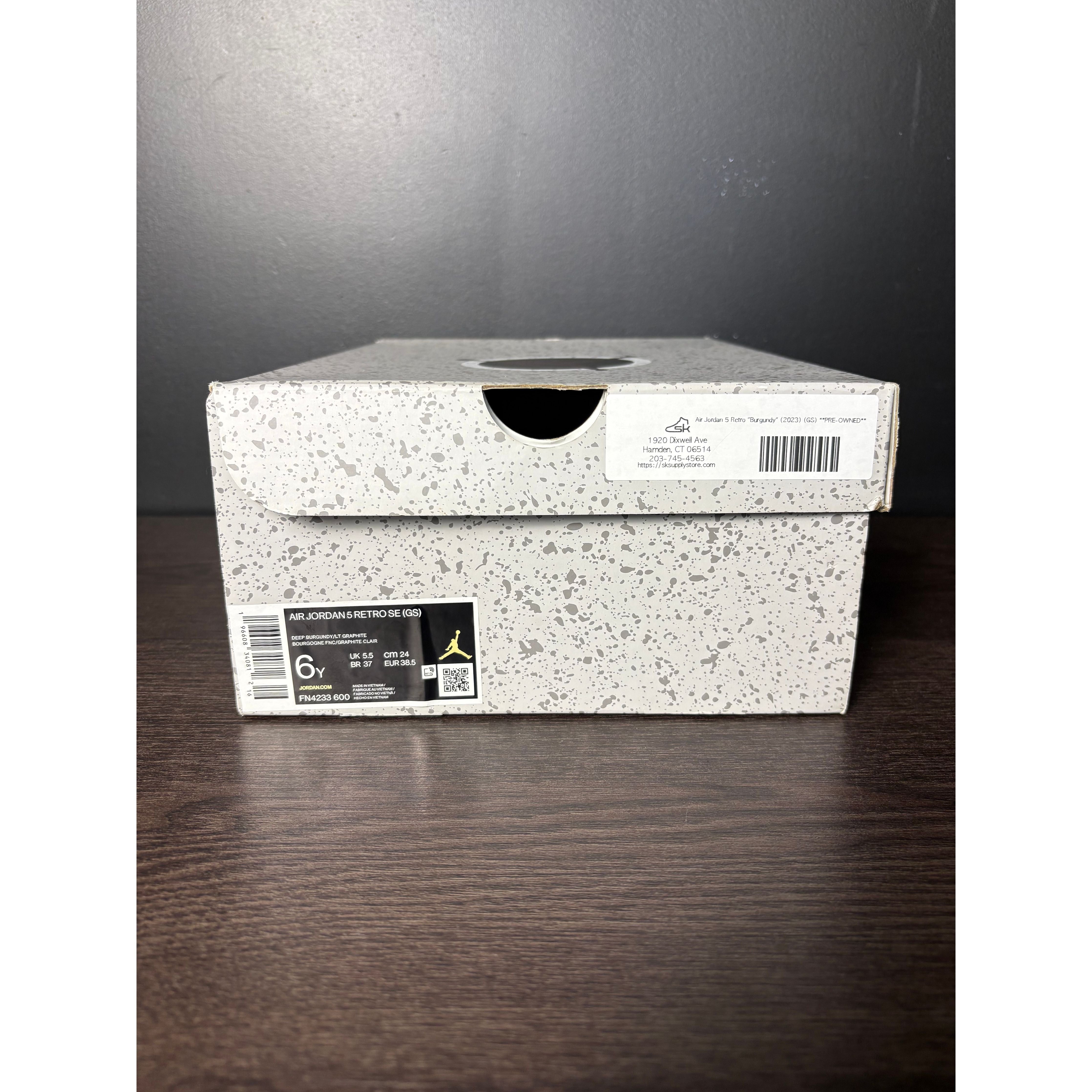 Air Jordan 5 Retro "Burgundy" (2023) (GS) **PRE-OWNED**