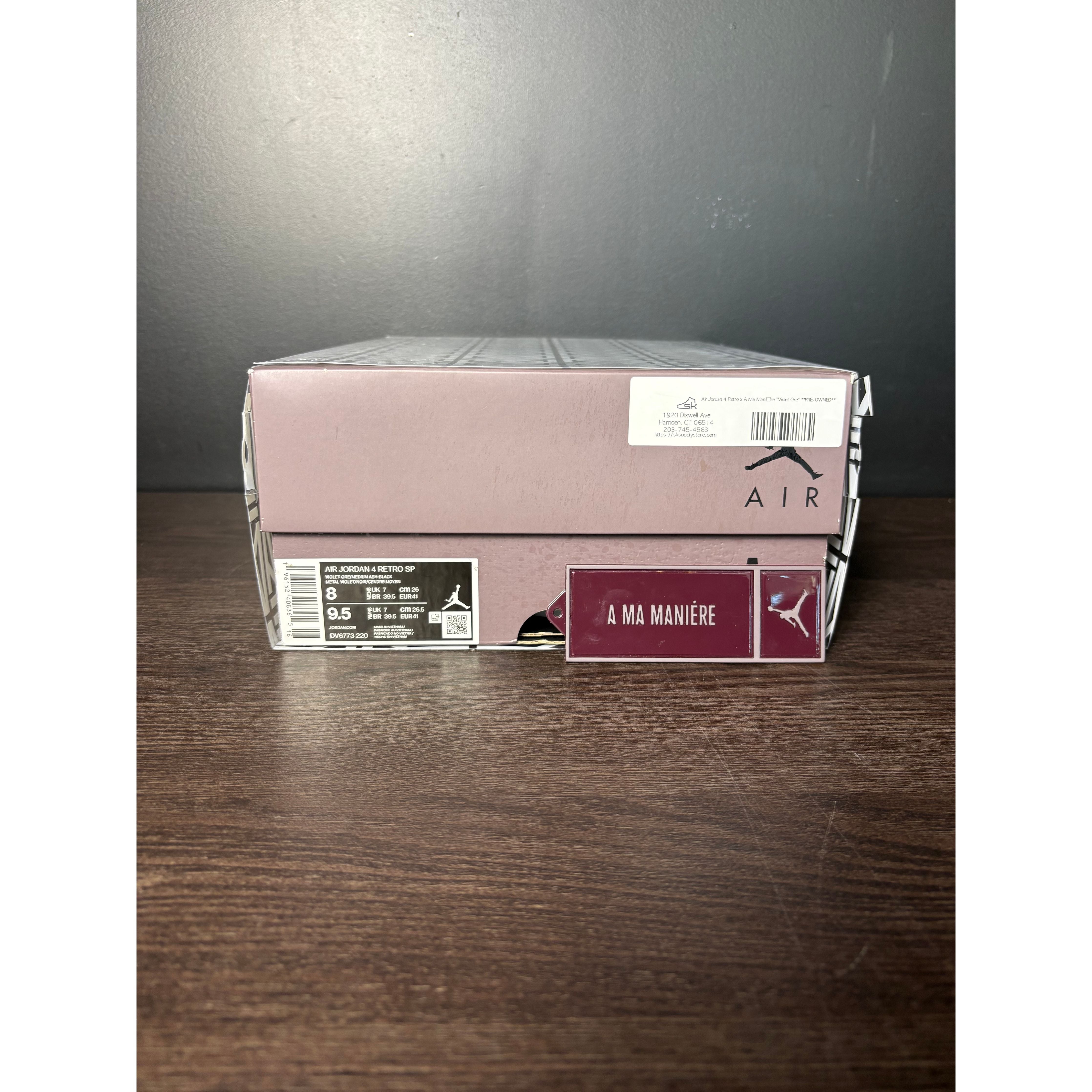 Air Jordan 4 Retro x A Ma Maniére "Violet Ore" **PRE-OWNED**