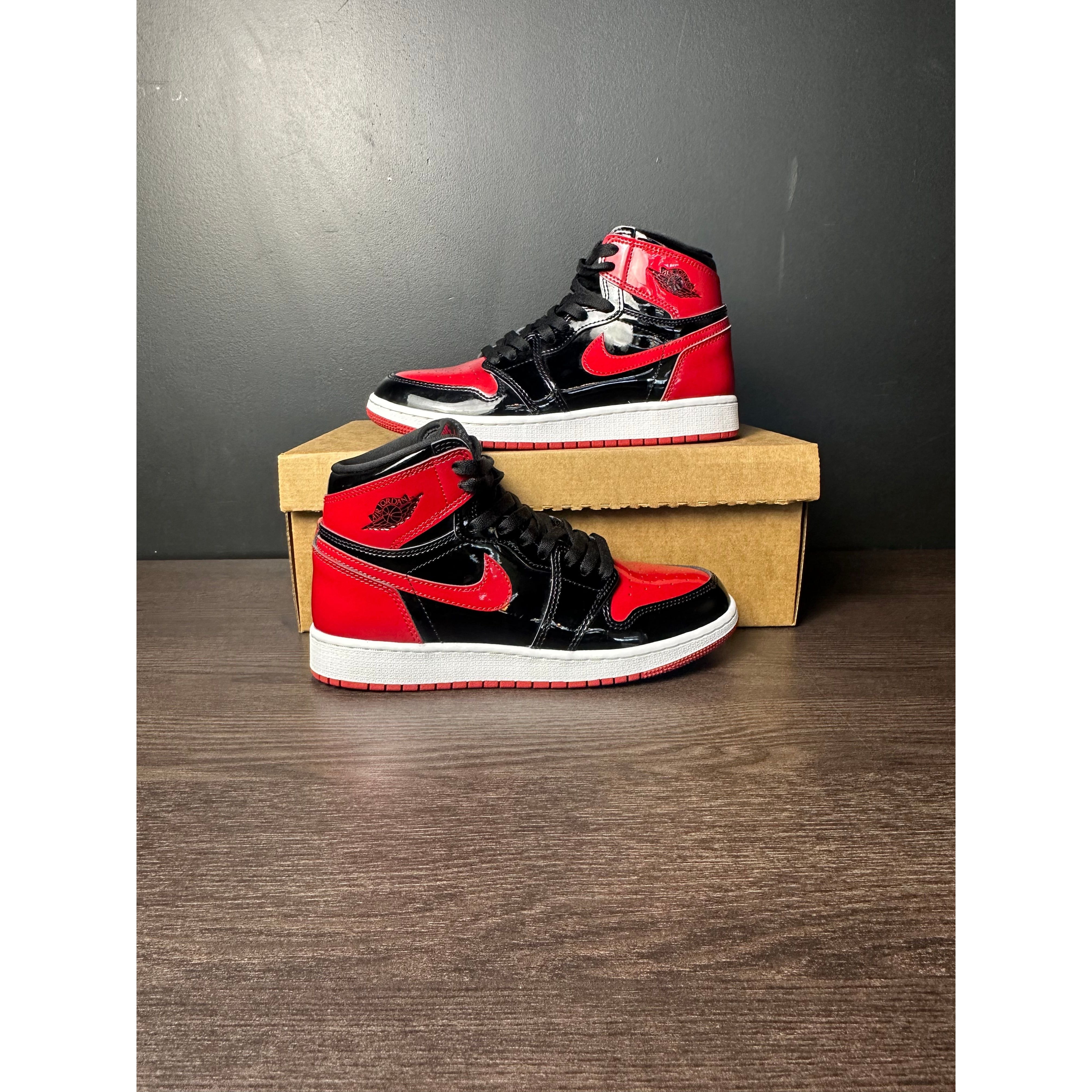 Air Jordan 1 Retro High OG "Patent Bred" (GS) **PRE-OWNED**