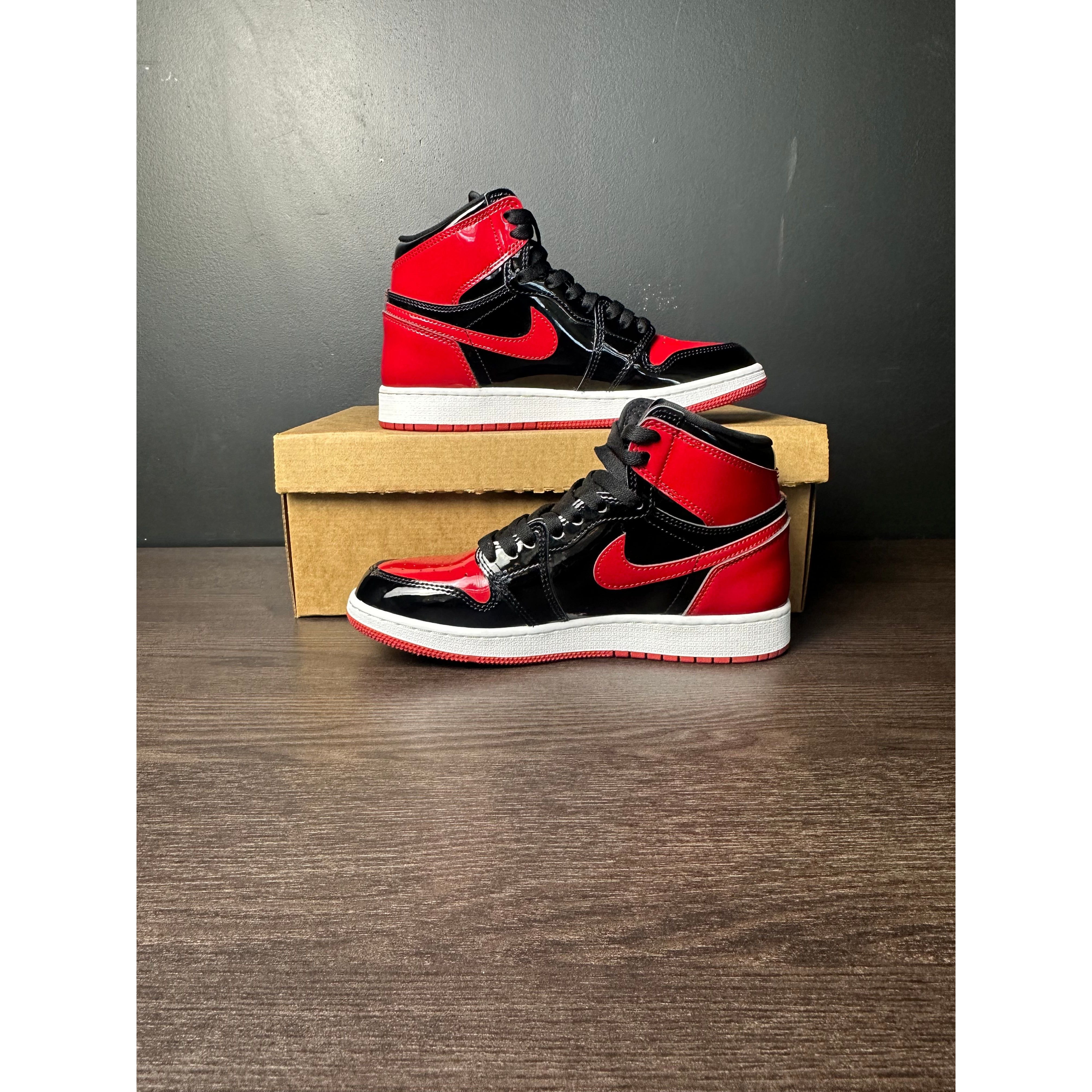 Air Jordan 1 Retro High OG "Patent Bred" (GS) **PRE-OWNED**