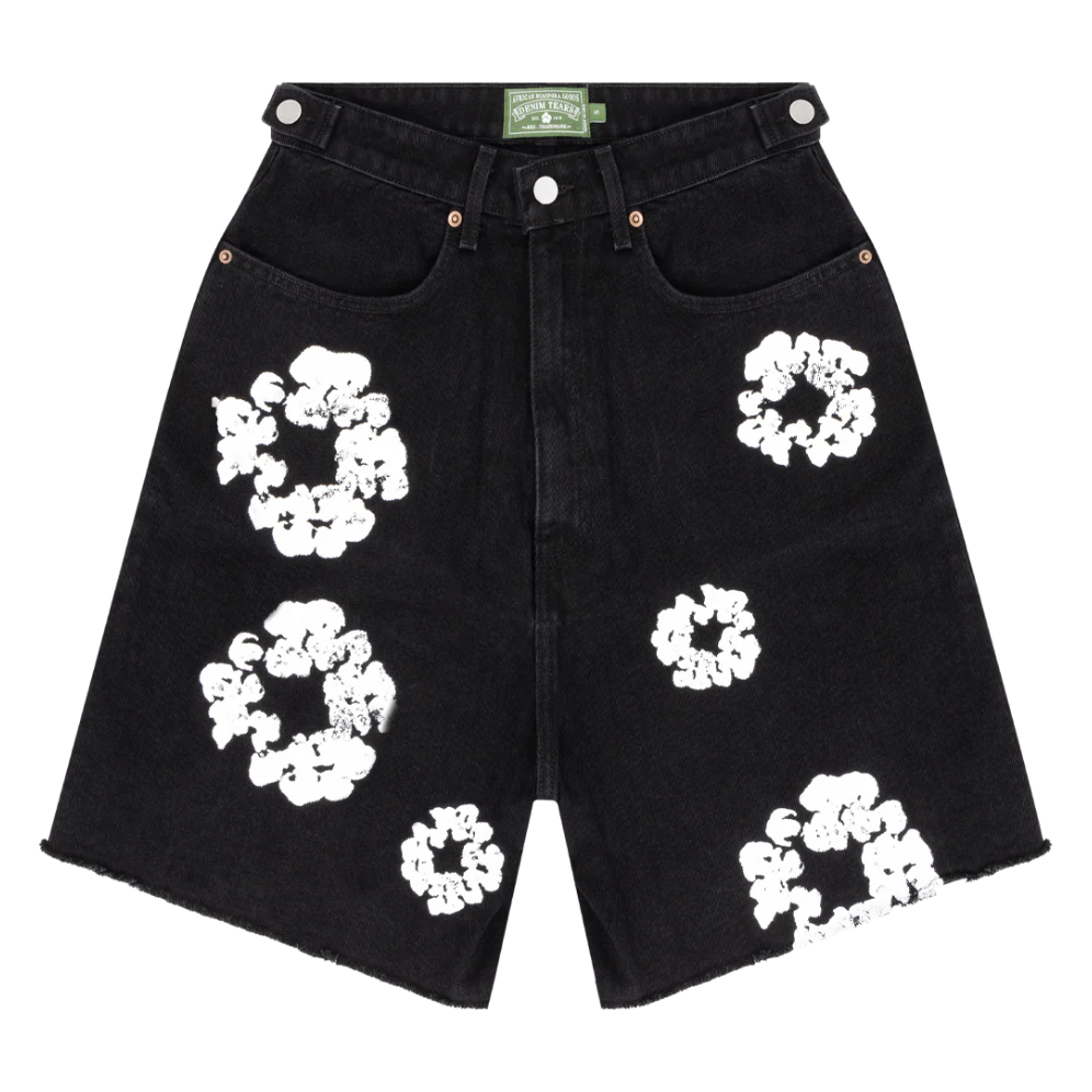 Denim Tears "The Cotton Wreath" Jean Short (Black)