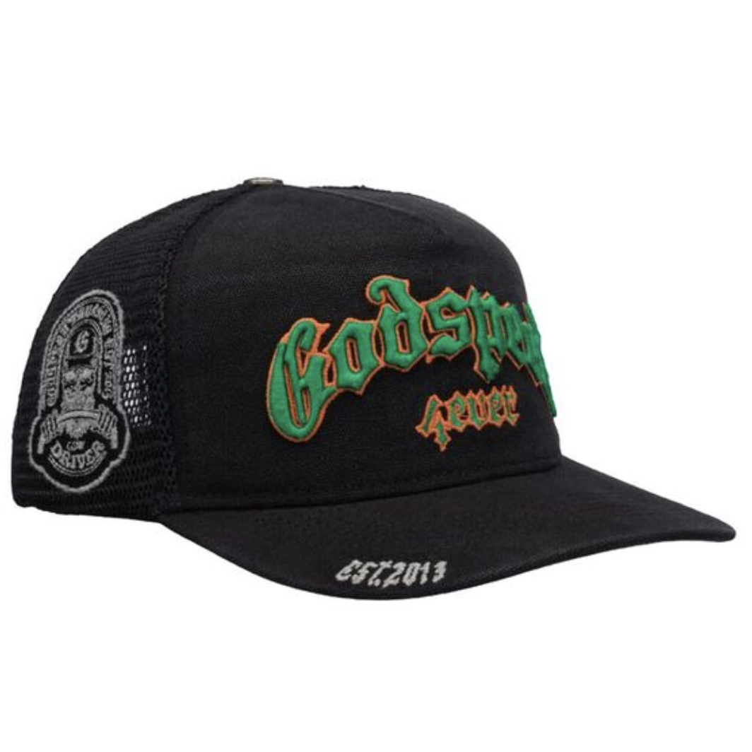 Godspeed Vintage "4EVER" Trucker Hat (Black/Green/Orange )