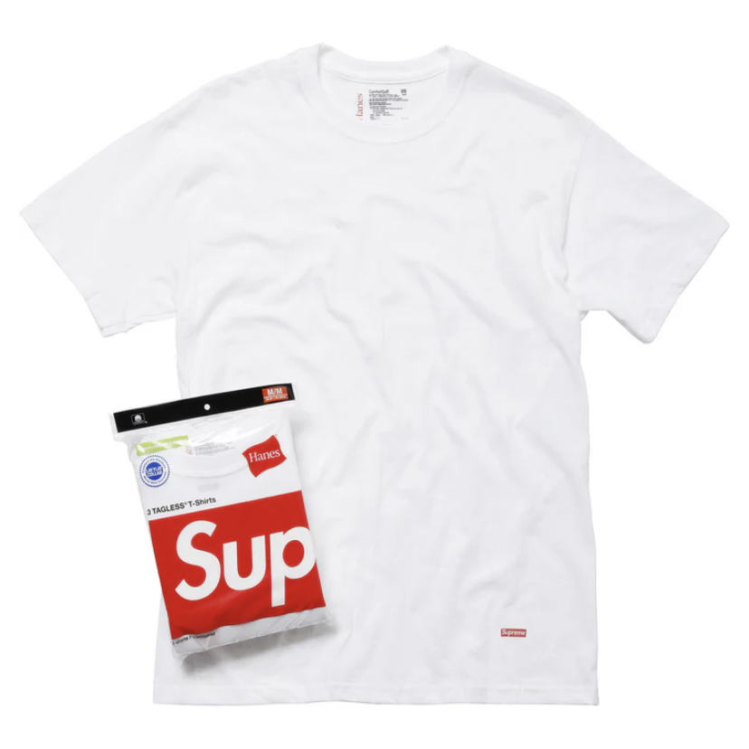 Supreme x Hanes Tagless tees (3 Pack) (White)