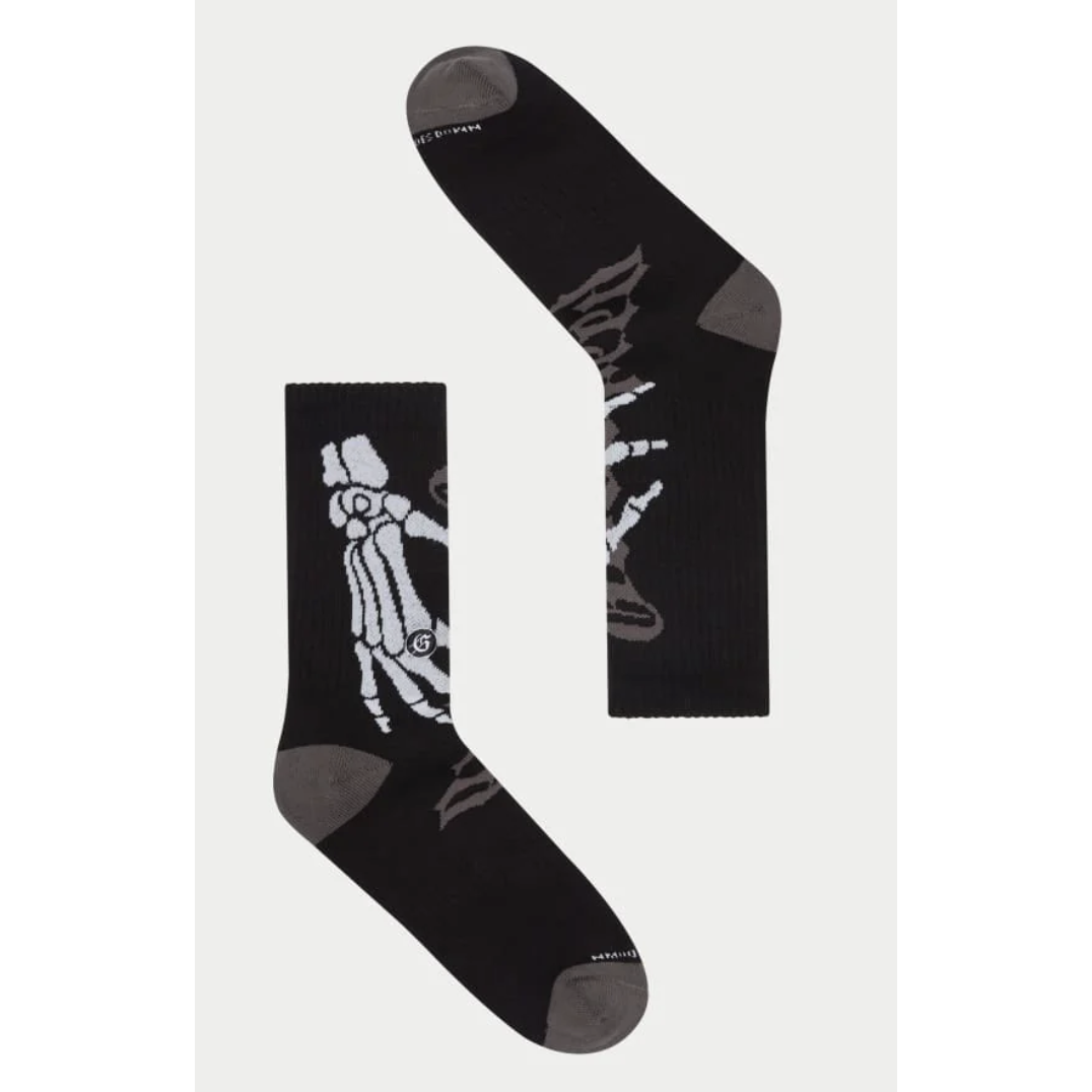 Godspeed "Skull & Roses" Sock (Black/Grey)