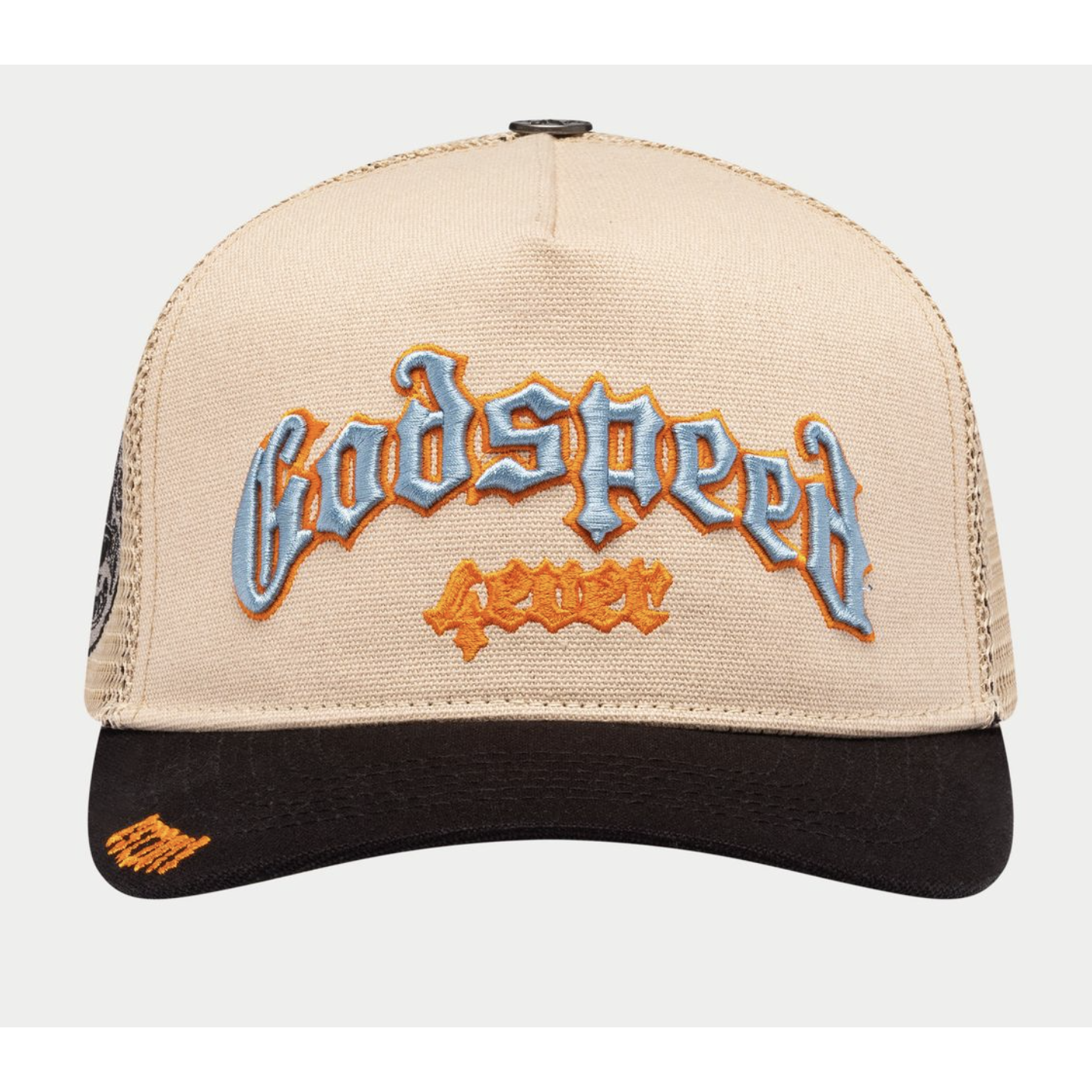 Godspeed "Forever" Trucker Hat (Bone/blue/orange)