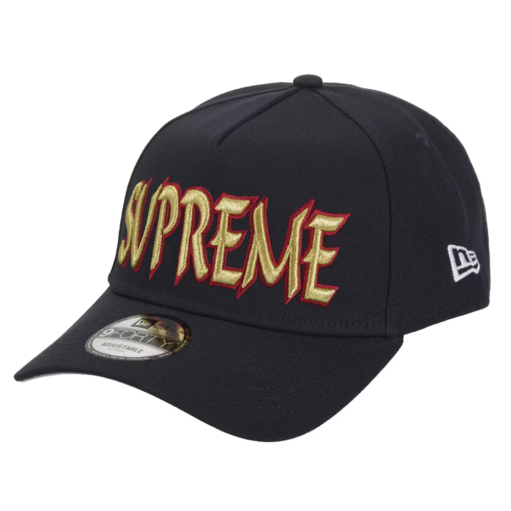 Supreme "Sharp Spellout" Adjustable New Era Cap (Navy)