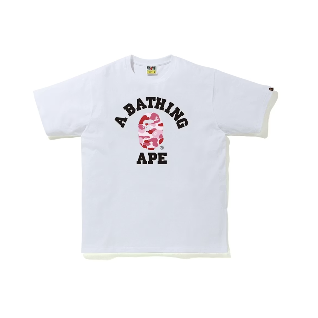 BAPE ABC Camo "College Tee" (White/Pink)