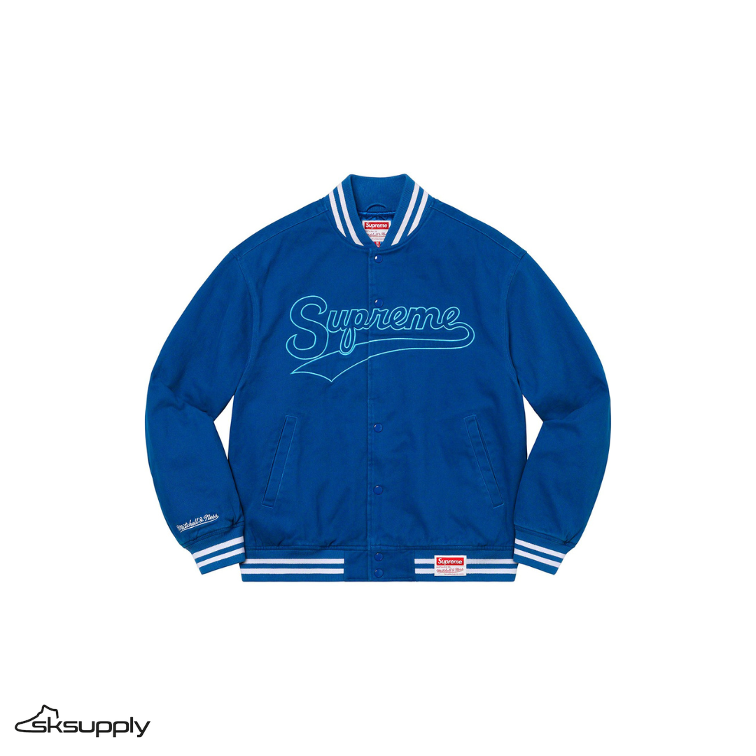 Supreme x Mitchell & Ness "Doughboy" Twill Varsity Jacket (BLUE)
