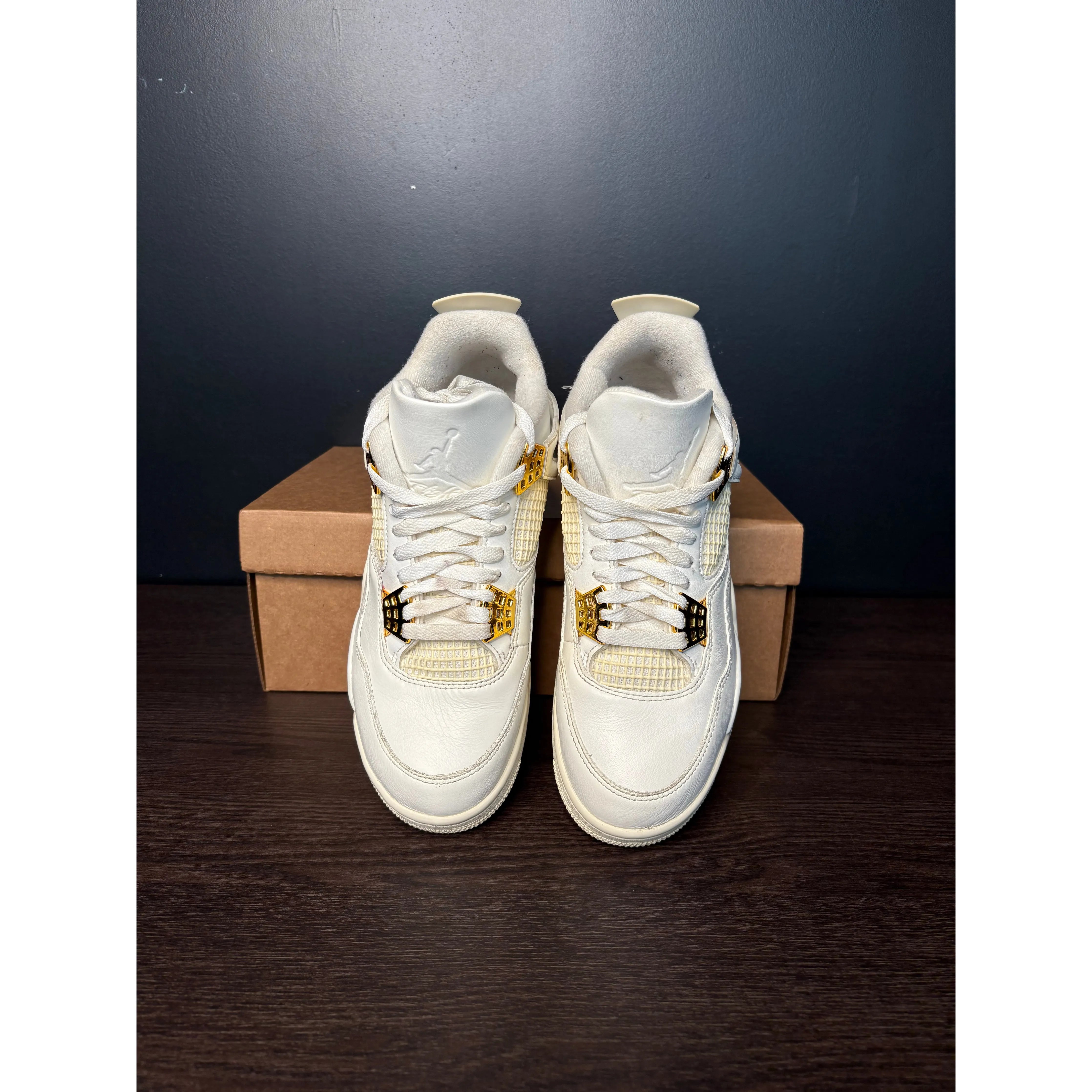 Air Jordan 4 Retro "Metallic Gold" (WMNS) **PRE-OWNED** REP. BOX