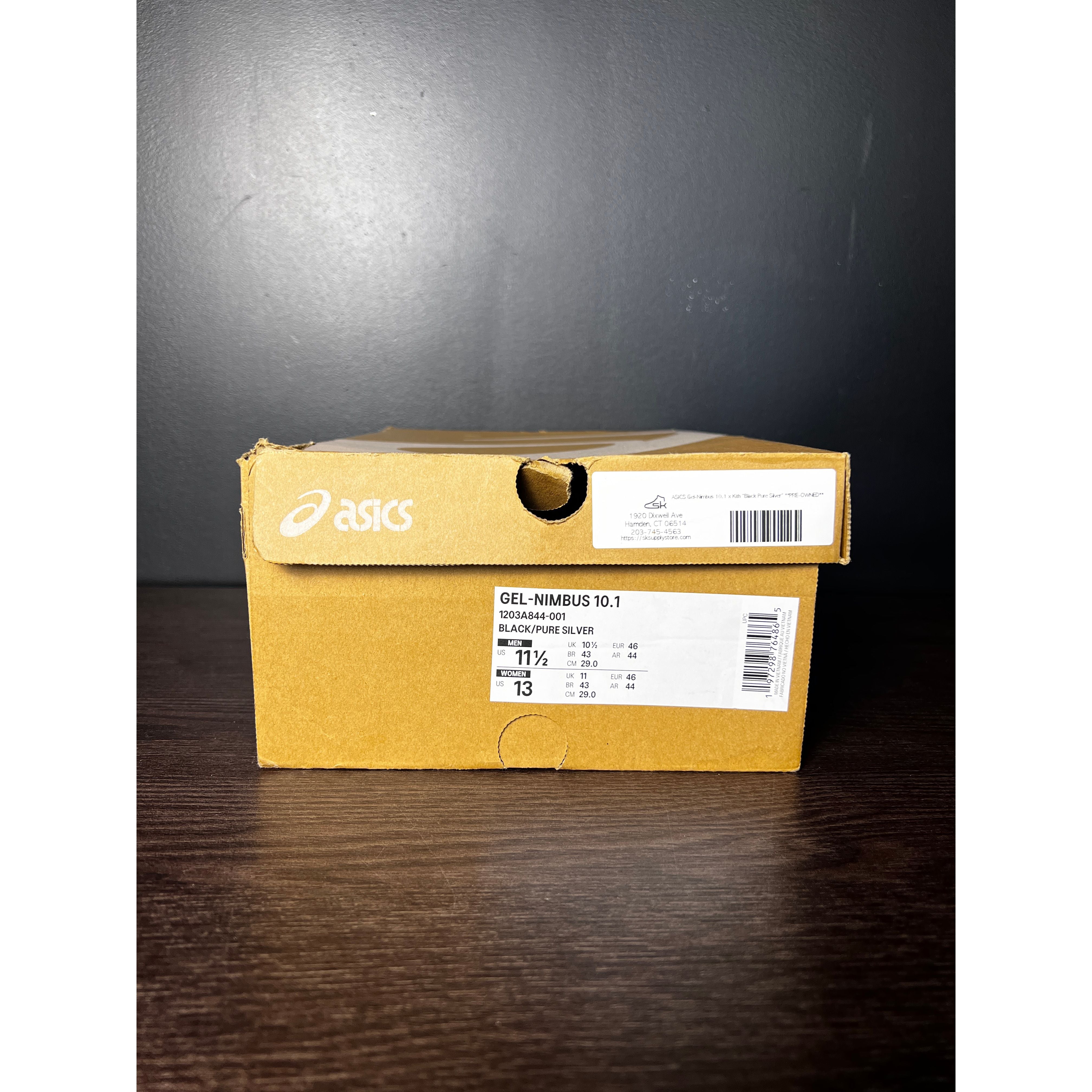 ASICS Gel-Nimbus 10.1 x Kith "Black Pure Silver" **PRE-OWNED**