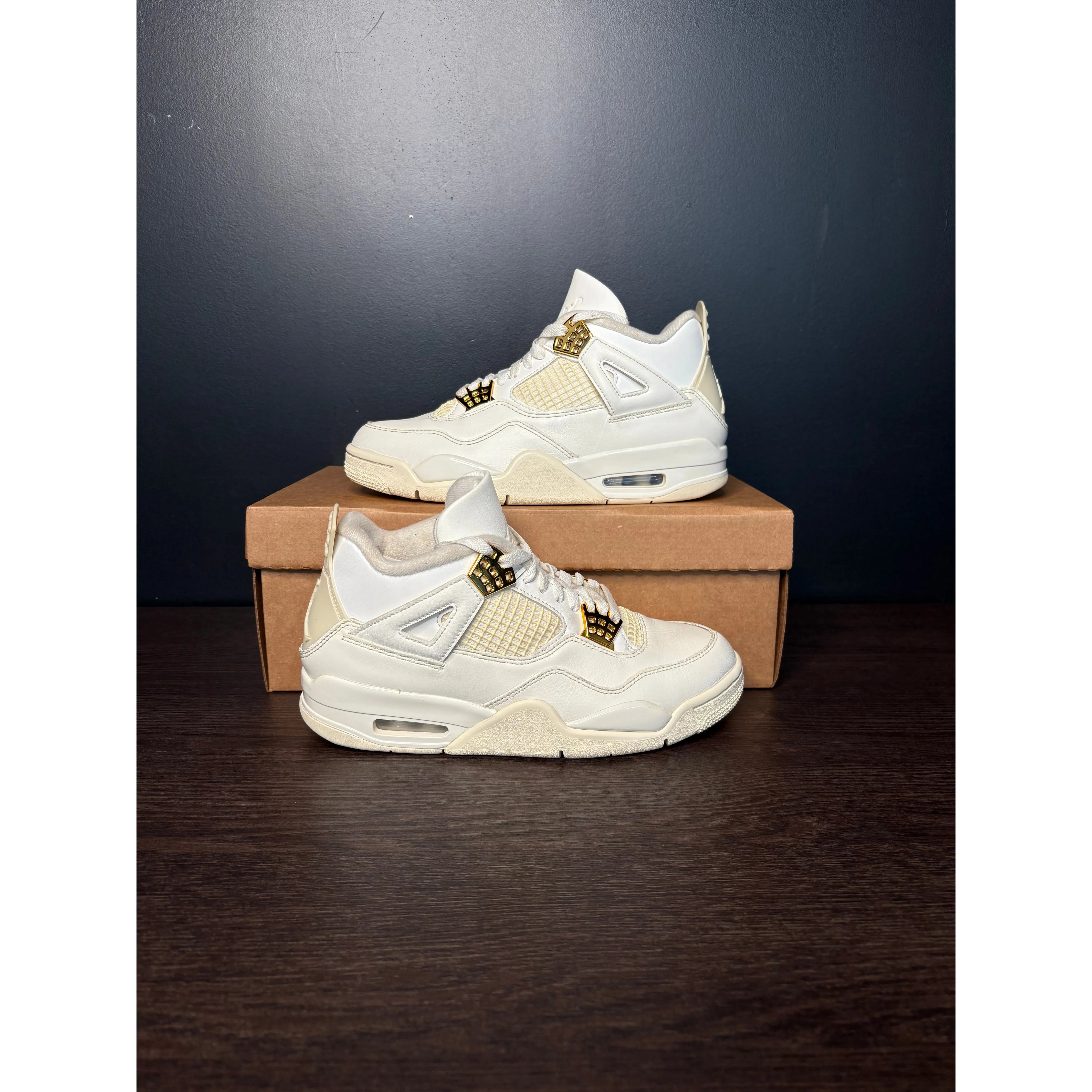 Air Jordan 4 Retro "Metallic Gold" (WMNS) **PRE-OWNED** REP. BOX