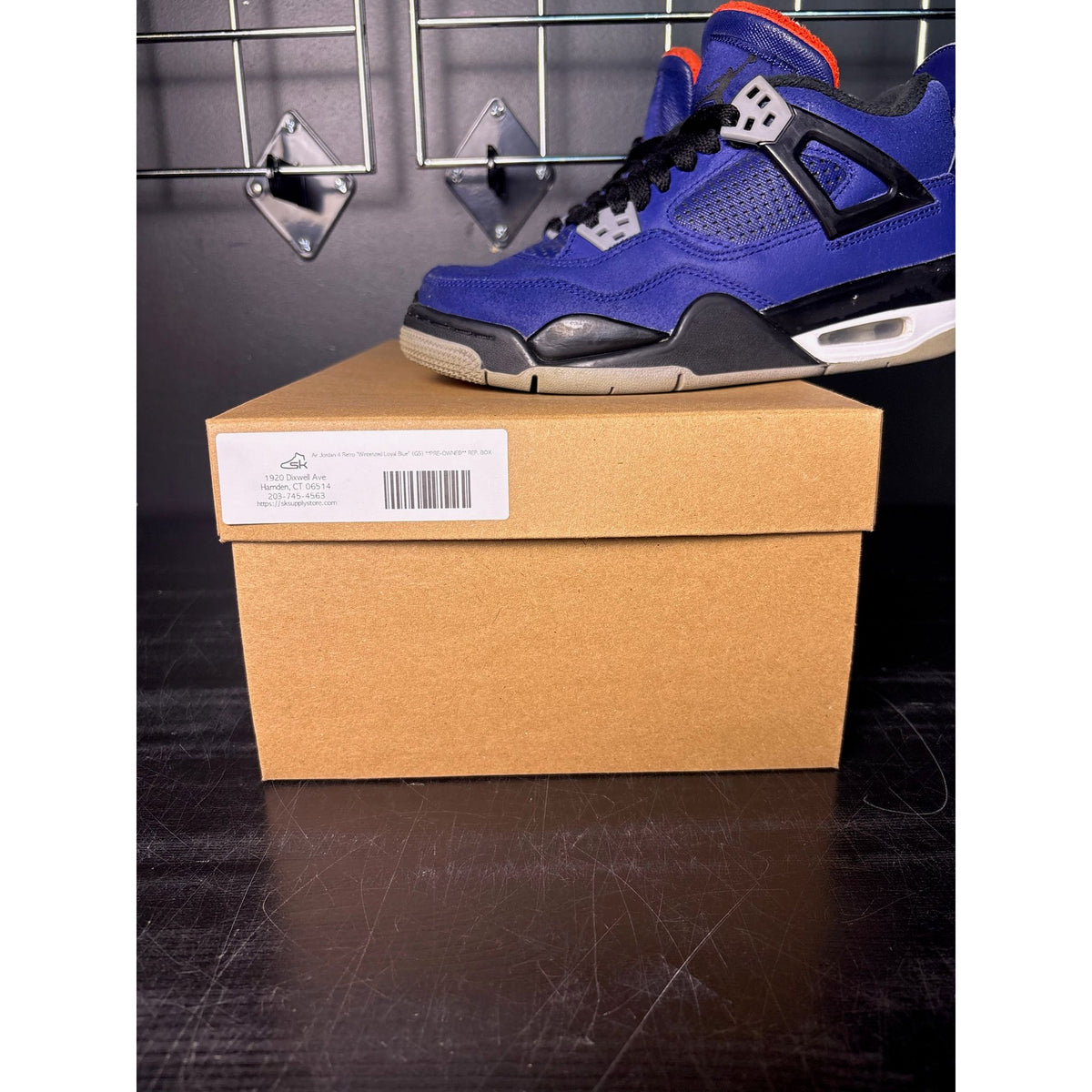 Air Jordan 4 Retro "Winterized Loyal Blue" (GS) **PRE-OWNED** REP. BOX