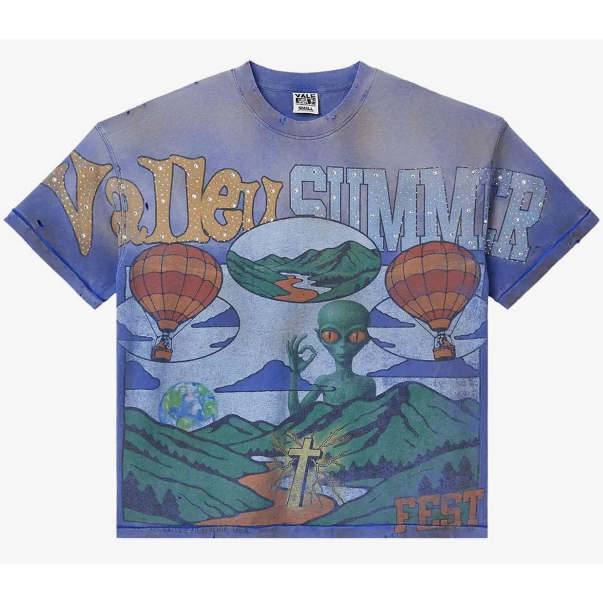 Vale "Summer Slam" Blue Bling T-Shirt