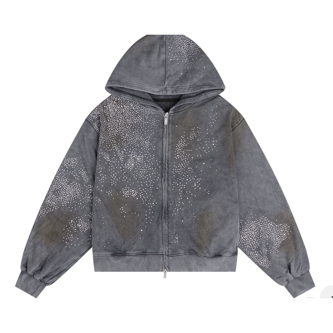 DND4DES "Diamond Distress" Zip-Up Hoodie (Grey)