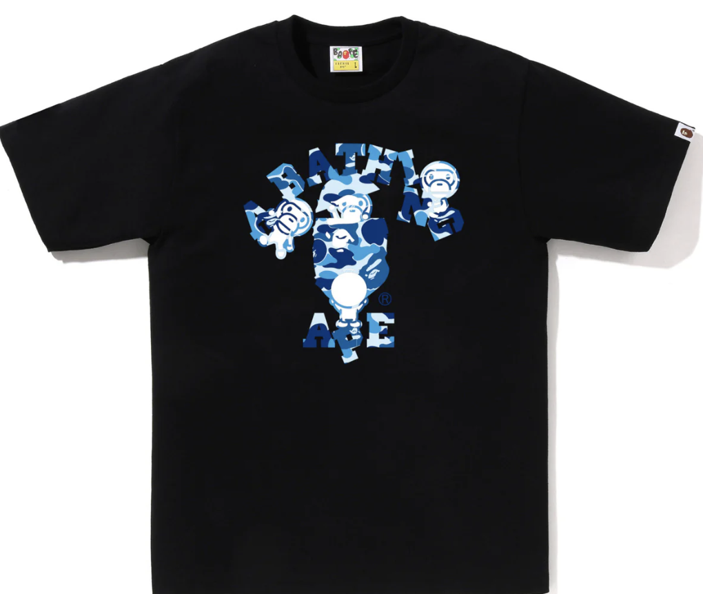 BAPE "ABC CAMO" College Milo Tee (Black)