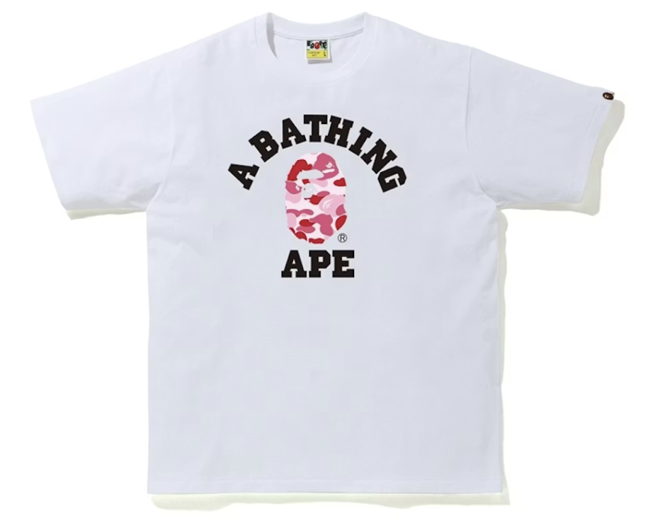 BAPE ABC Camo "College" Tee (White/Pink)