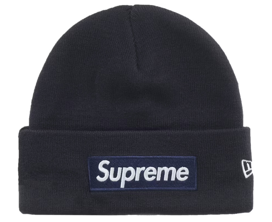 Supreme x New Era "Box Logo" Beanie (FW25) (Navy)