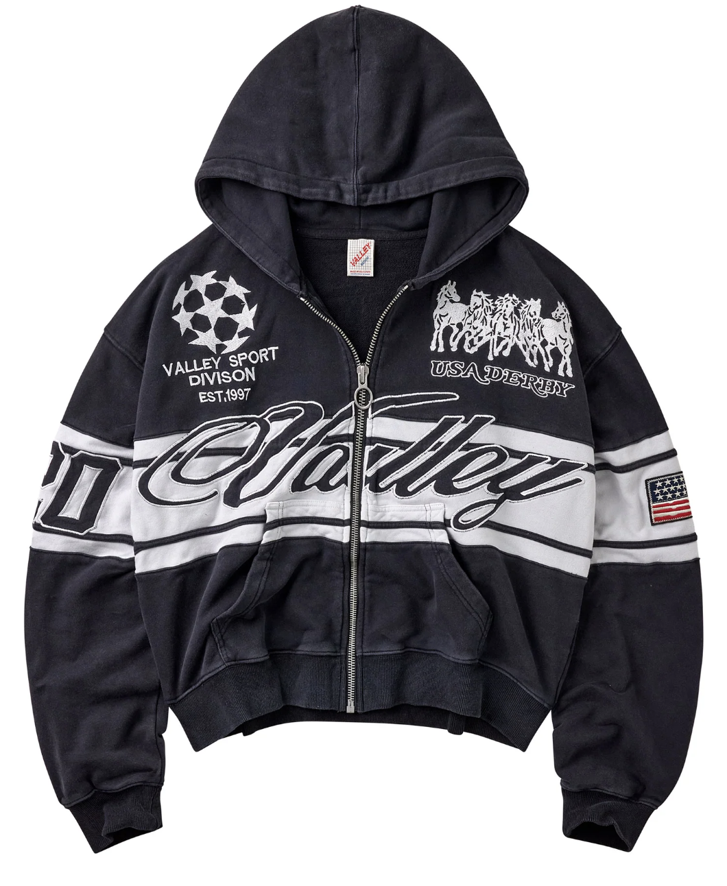 Vale Forever "Cursive" Zip Up hoodie (Black)