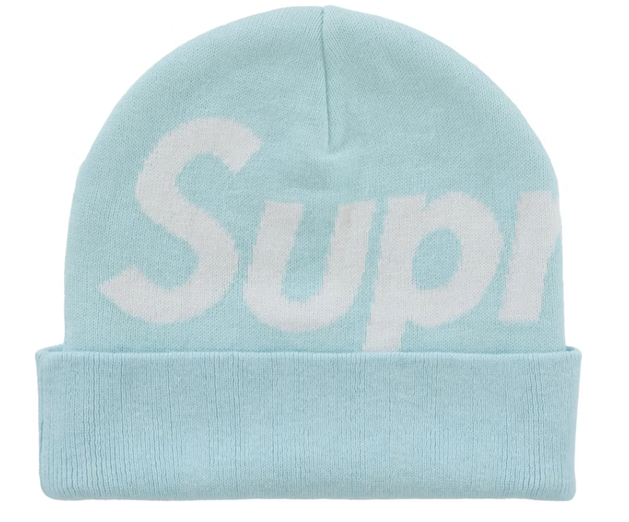 Supreme "Big Logo" Beanie (FW25) (Light Blue)