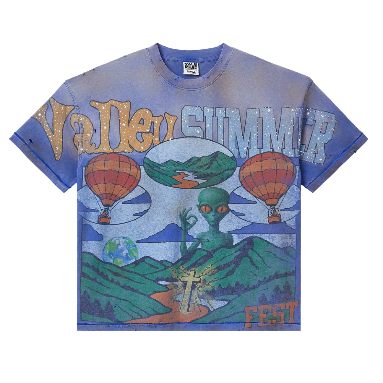 Vale "Summer Slam" Blue Bling T-Shirt