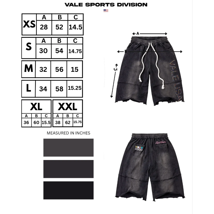 Vale Forever  "DIY VALE USA" 3/4 Shorts (Black)