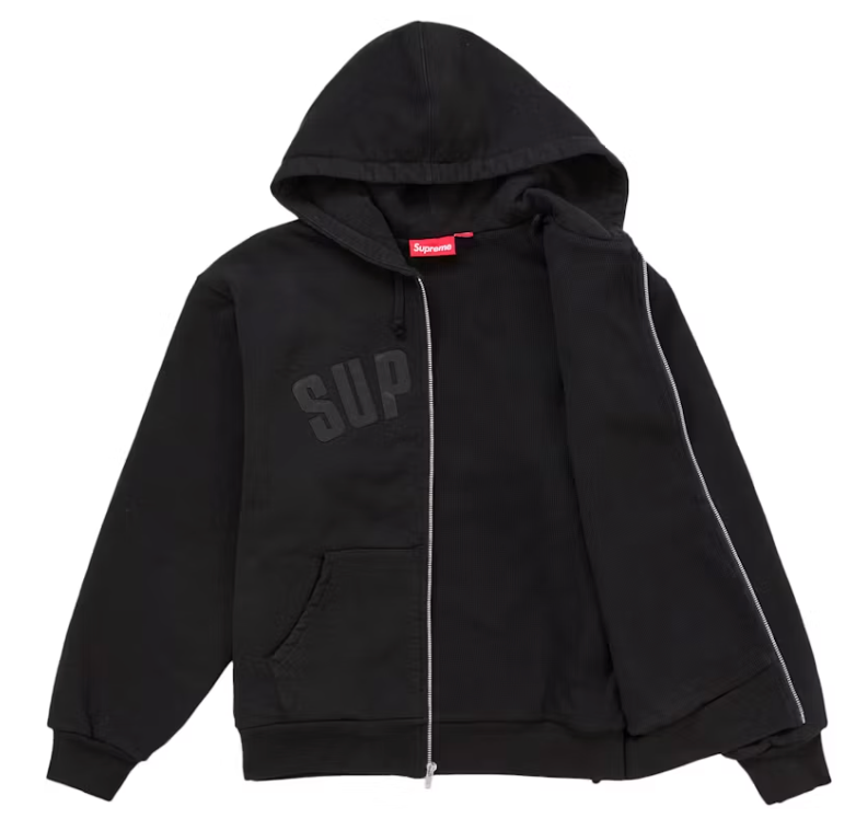Supreme "Arc" Thermal Lined Zip Up Hooded Sweatshirt (FW26) (Black)