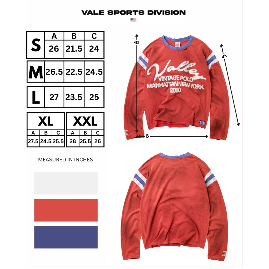 Vale Forever "Vintage" Jersey LS (Red)