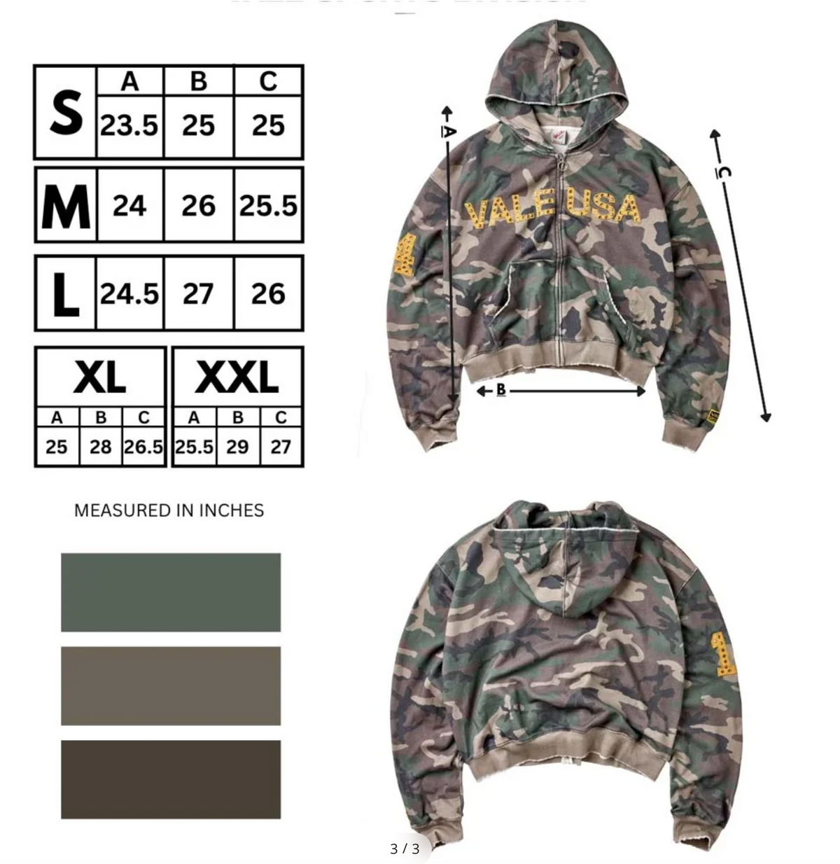 Vale Forever "Camo" Zip Up Hoodie (Green/Yellow)