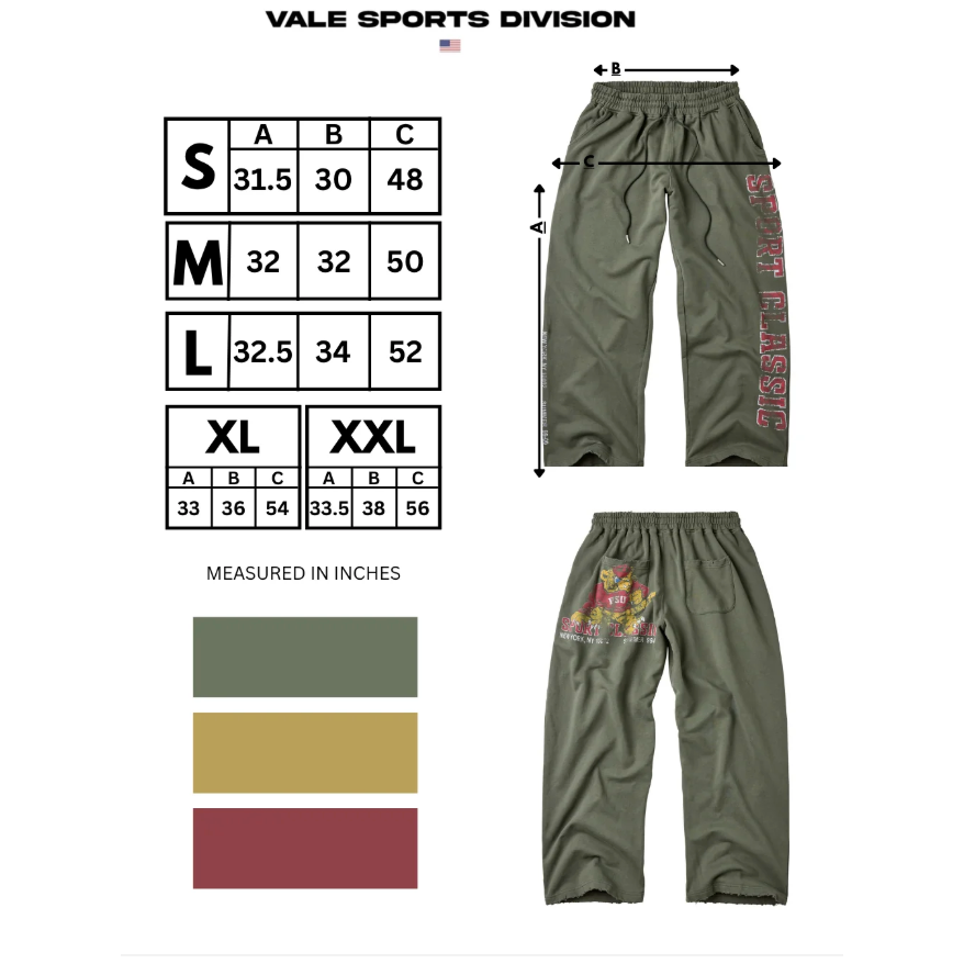 Vale Forever "Sport Classic" Sweats (Olive)